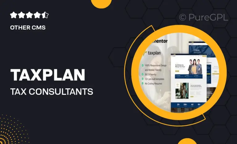 taxplan tax consultants financial consulting elementor pro template kit