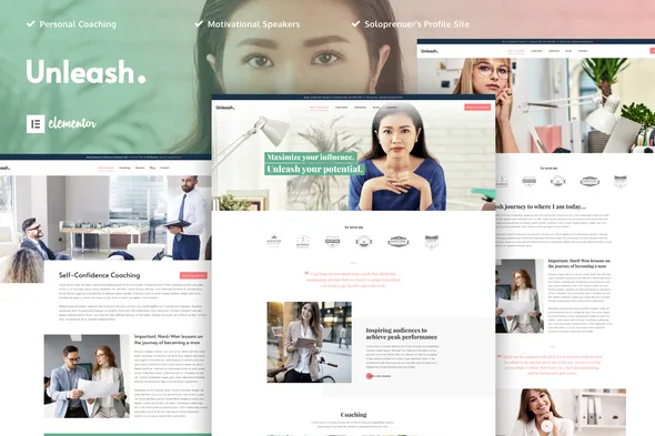 unleash life coach elementor template kit 1