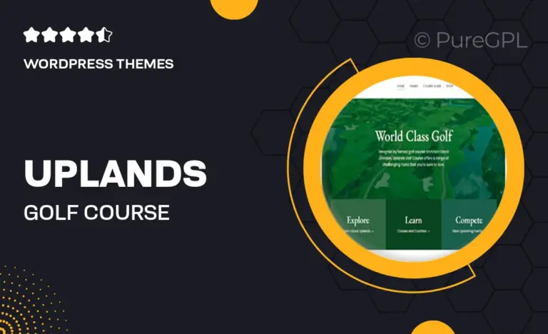 uplands golf course wordpress theme