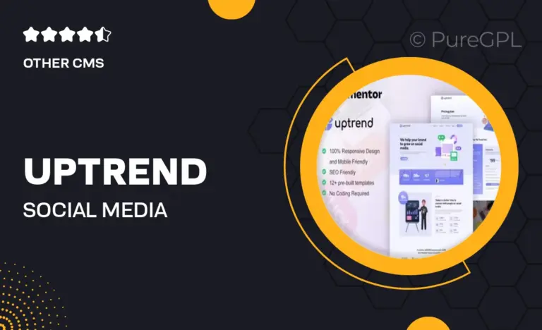 uptrend social media marketing agency elementor template kit