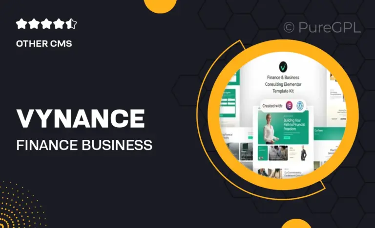 vynance finance business consulting elementor template kit
