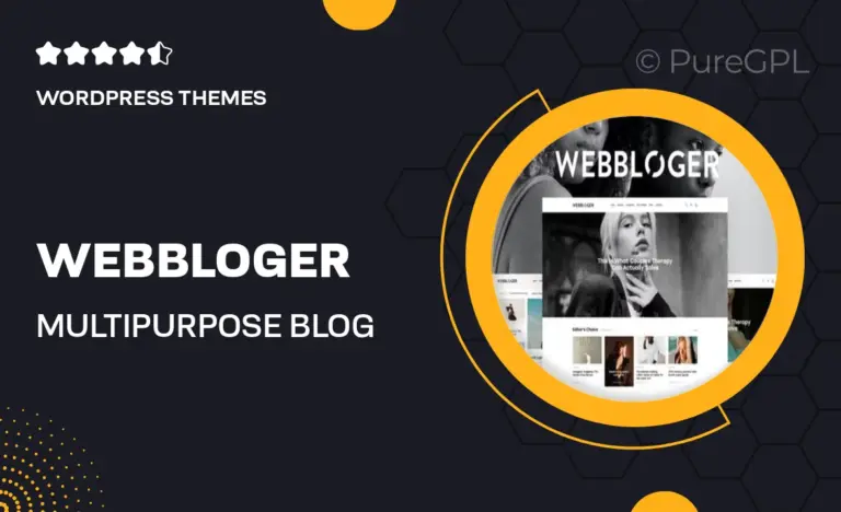 webbloger multipurpose blog wordpress theme