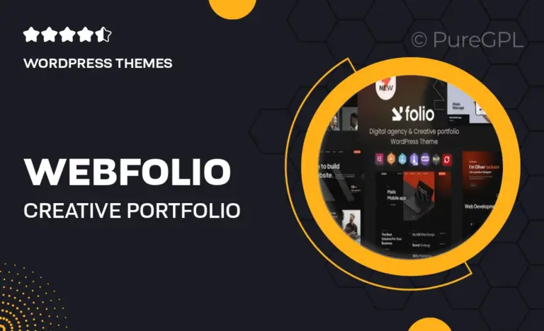 webfolio creative portfolio digital agency wordpress elementor theme