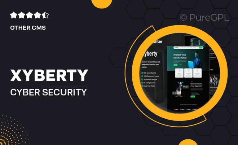 xyberty cyber security elementor template kit