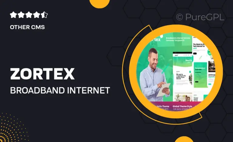 zortex broadband internet services elementor template kit