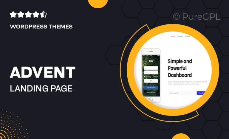 advent landing page marketing wordpress theme