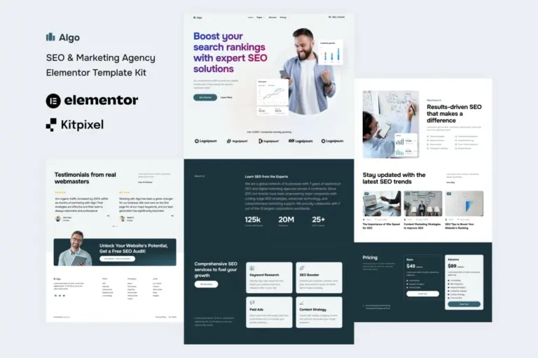 algo seo marketing agency elementor template kit