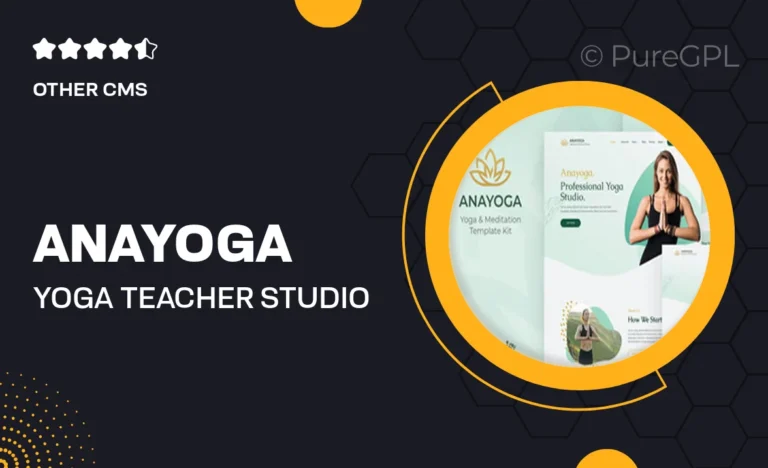 anayoga yoga teacher studio elementor template kit