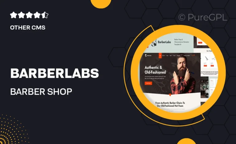 barberlabs barber shop elementor template kit
