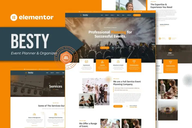 besty event planner organizer elementor template kit