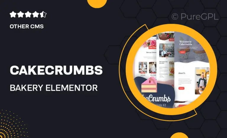 cakecrumbs bakery elementor template kit