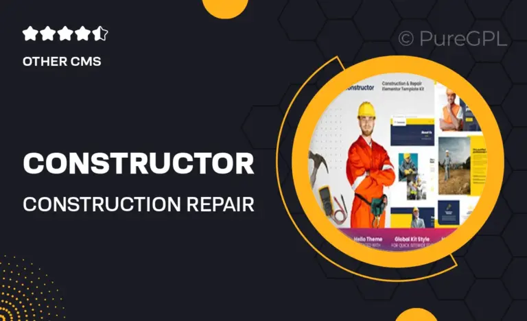 constructor construction repair elementor template kit