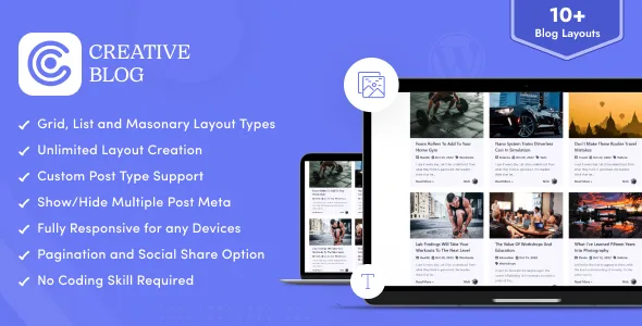 creative blog designer bundle for wordpress 1