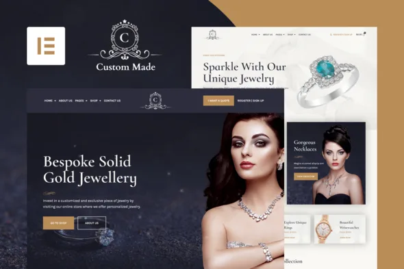 custommade customized jewellery goldsmith elementor template kit 1