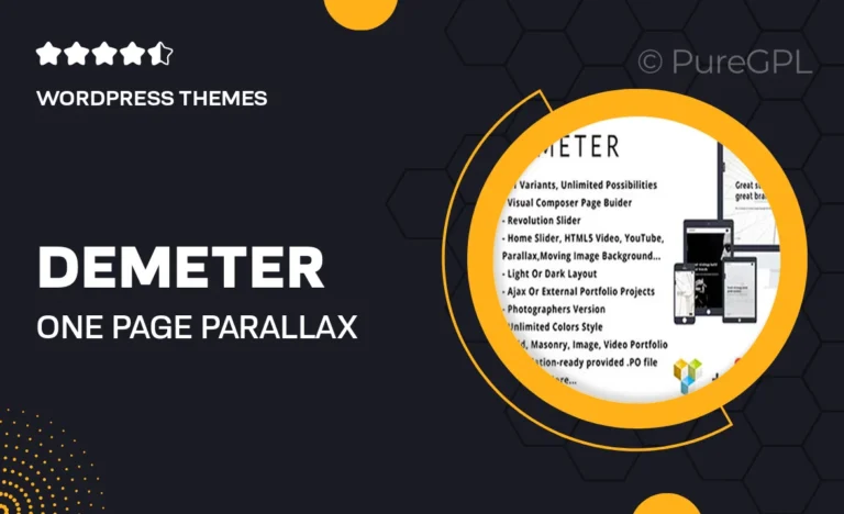 demeter one page parallax wordpress theme