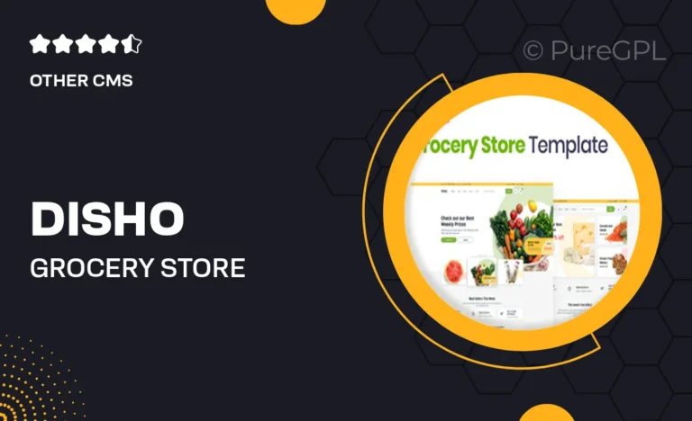 disho grocery store elementor pro template kit