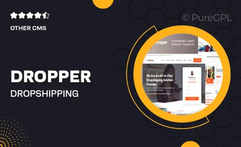 dropper dropshipping logistic elementor template kit
