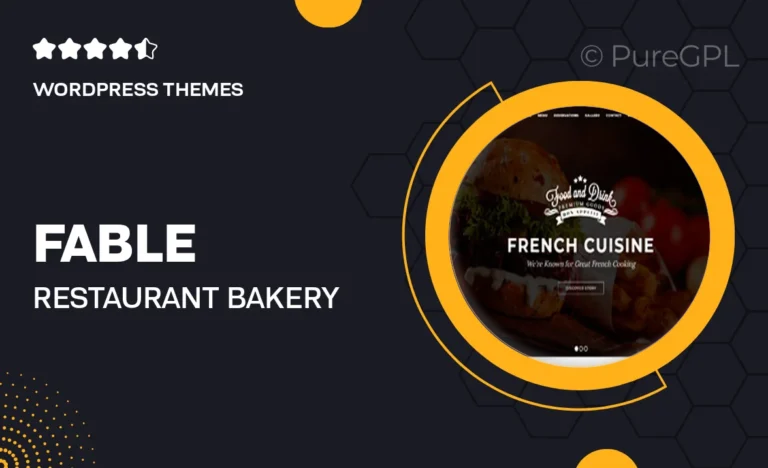 fable restaurant bakery cafe pub wordpress theme