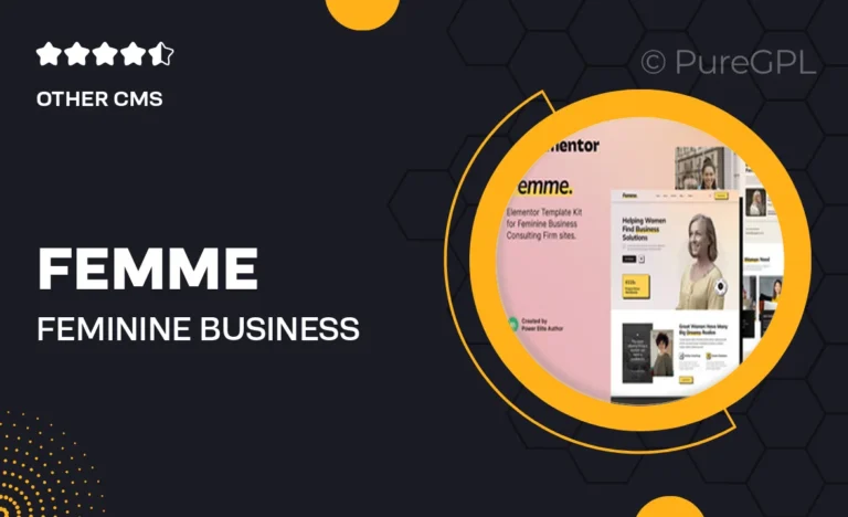 femme feminine business consulting elementor template kit