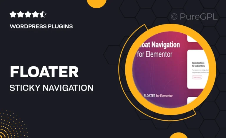 floater sticky navigation menu for elementor