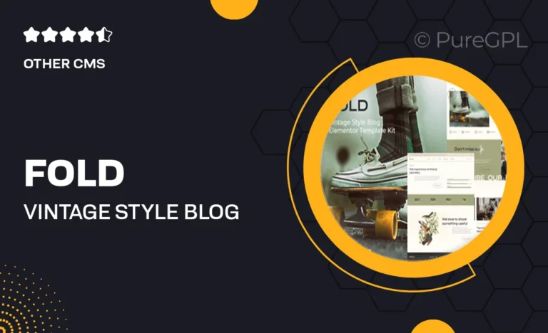fold vintage style blog elementor template kit