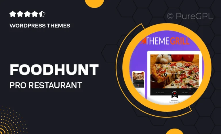 foodhunt pro restaurant wordpress theme