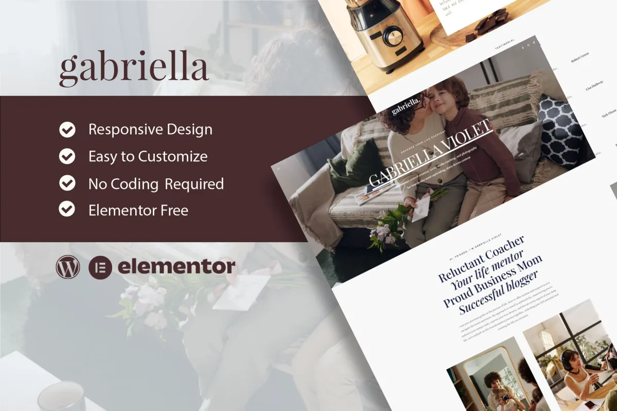 Gabriella – Motivator & Business Coach Elementor Template Kit