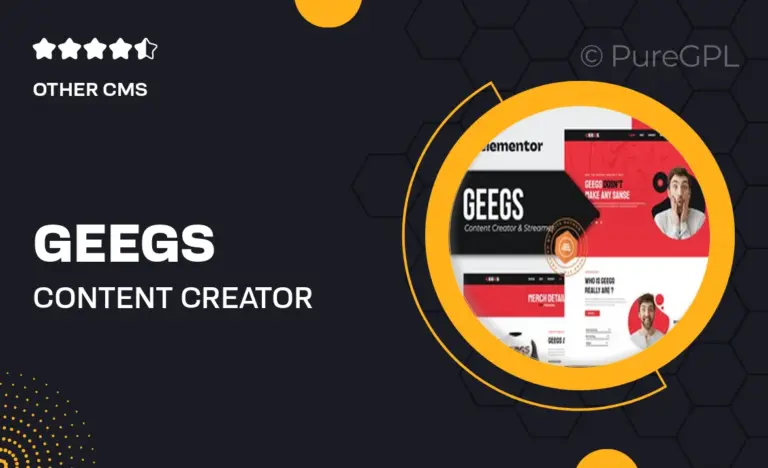 geegs content creator streamer elementor template kit