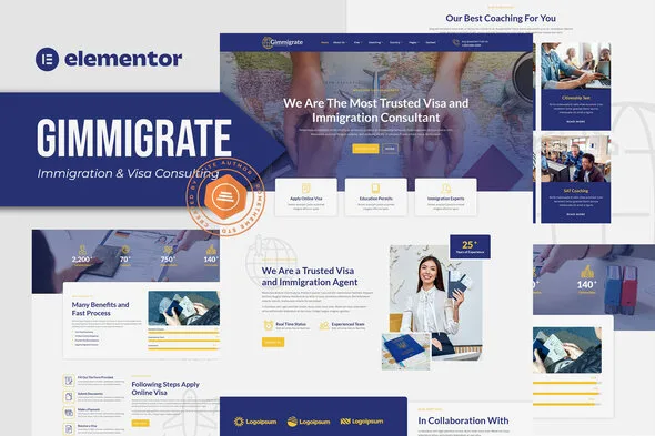 gimmigrate immigration visa consulting elementor template kit 1