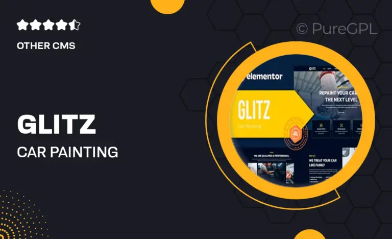 glitz car painting restoration elementor template kit