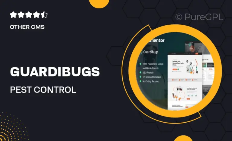 guardibugs pest control service elementor pro template kit