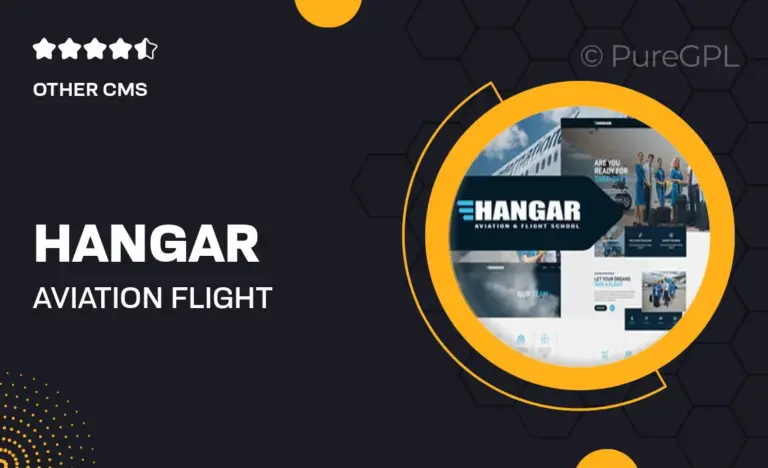 hangar aviation flight school elementor template kit