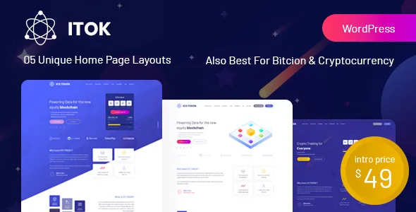 itok ico and cryptocurrency wordpress theme 1