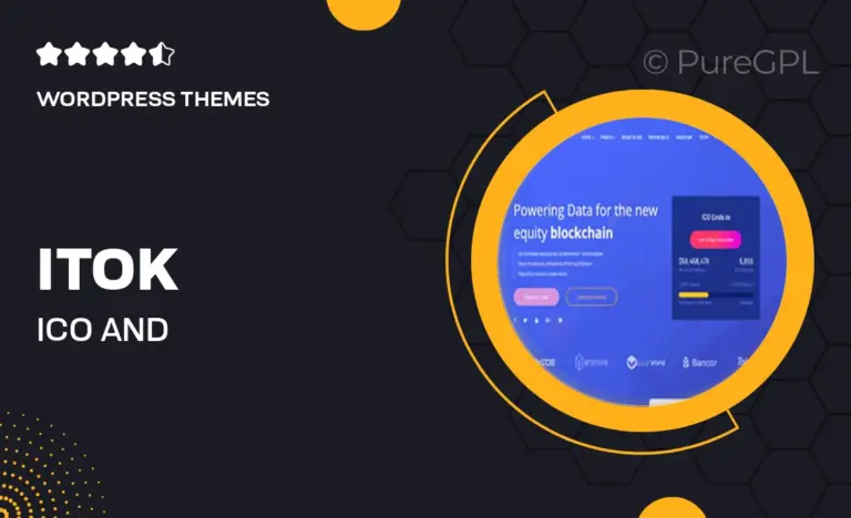 itok ico and cryptocurrency wordpress theme