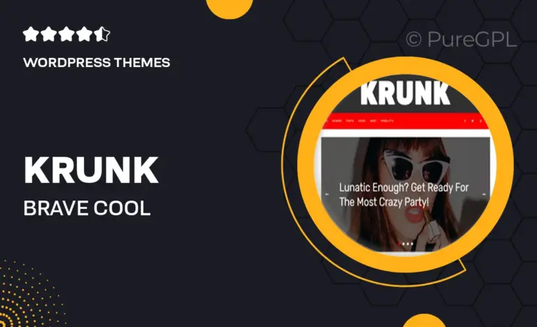 krunk brave cool wordpress blog theme