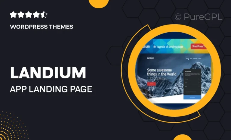 landium app landing page wordpress theme