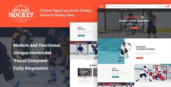 lets play hockey school winter sports wordpress theme