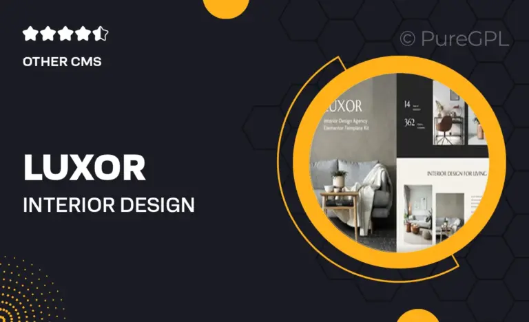 luxor interior design agency elementor template kit
