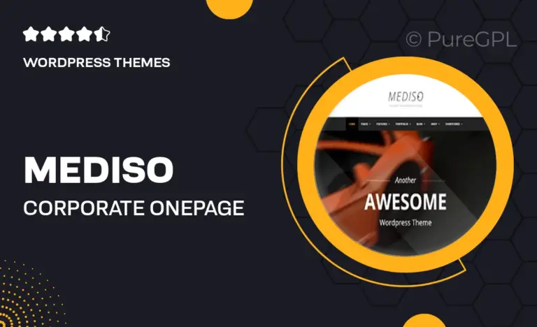 mediso corporate one page blogging wp theme