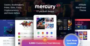 Mercury – Affiliate WordPress Theme. Casino, Gambling & Other Niches. Reviews & News