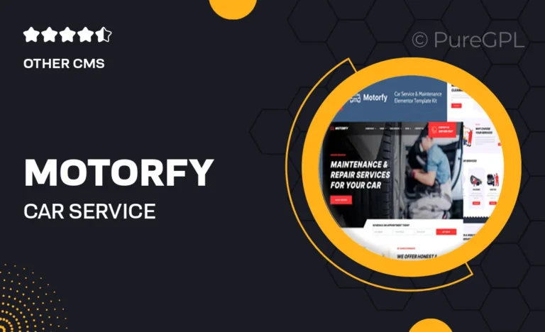 motorfy car service maintenance elementor template kit