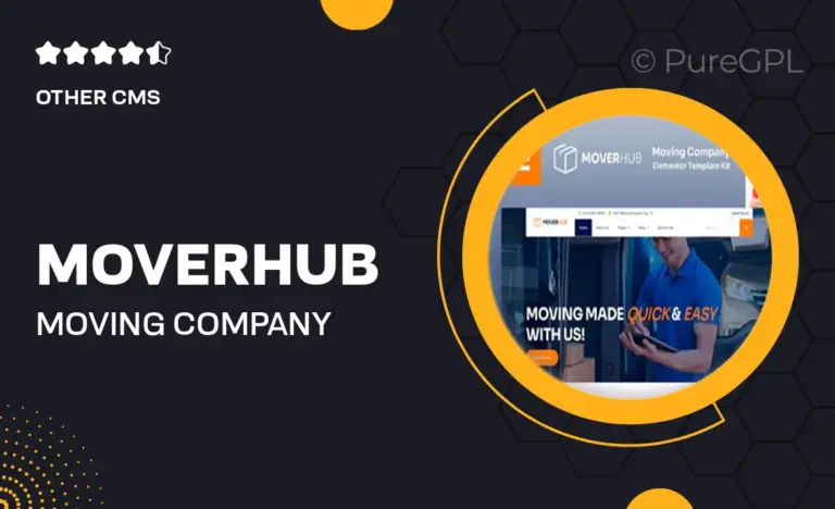moverhub moving company elementor template kit