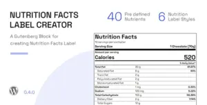 Nutrition Facts Label Creator Gutenberg Addon