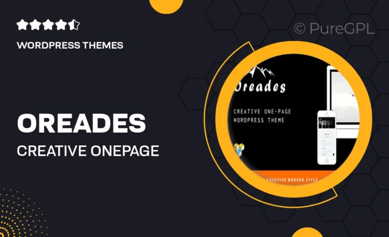 oreades creative one page wordpress theme