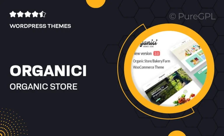 organici organic store bakery woocommerce theme