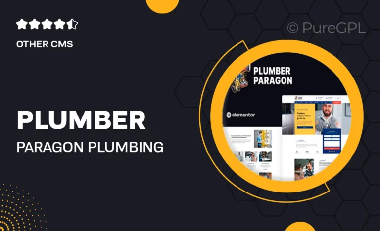 plumber paragon plumbing services elementor pro template kit