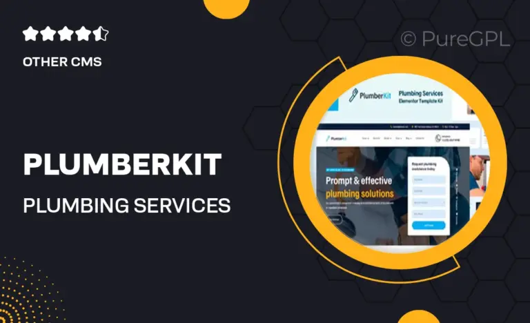 plumberkit plumbing services elementor template kit