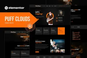 Puff Clouds – Vape Store Elementor Template kit