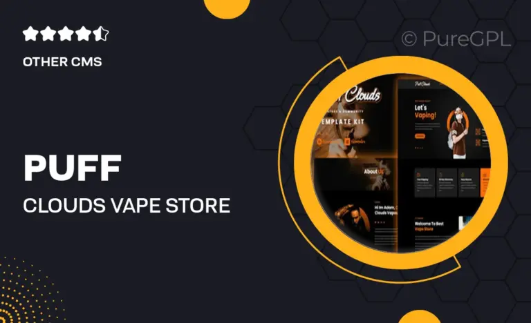 puff clouds vape store elementor template kit