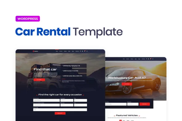 rotors car rental elementor template kit 1